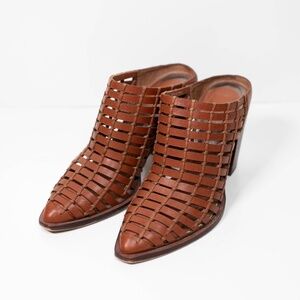 Dolce Vita Kacie Brown Woven Leather Mules